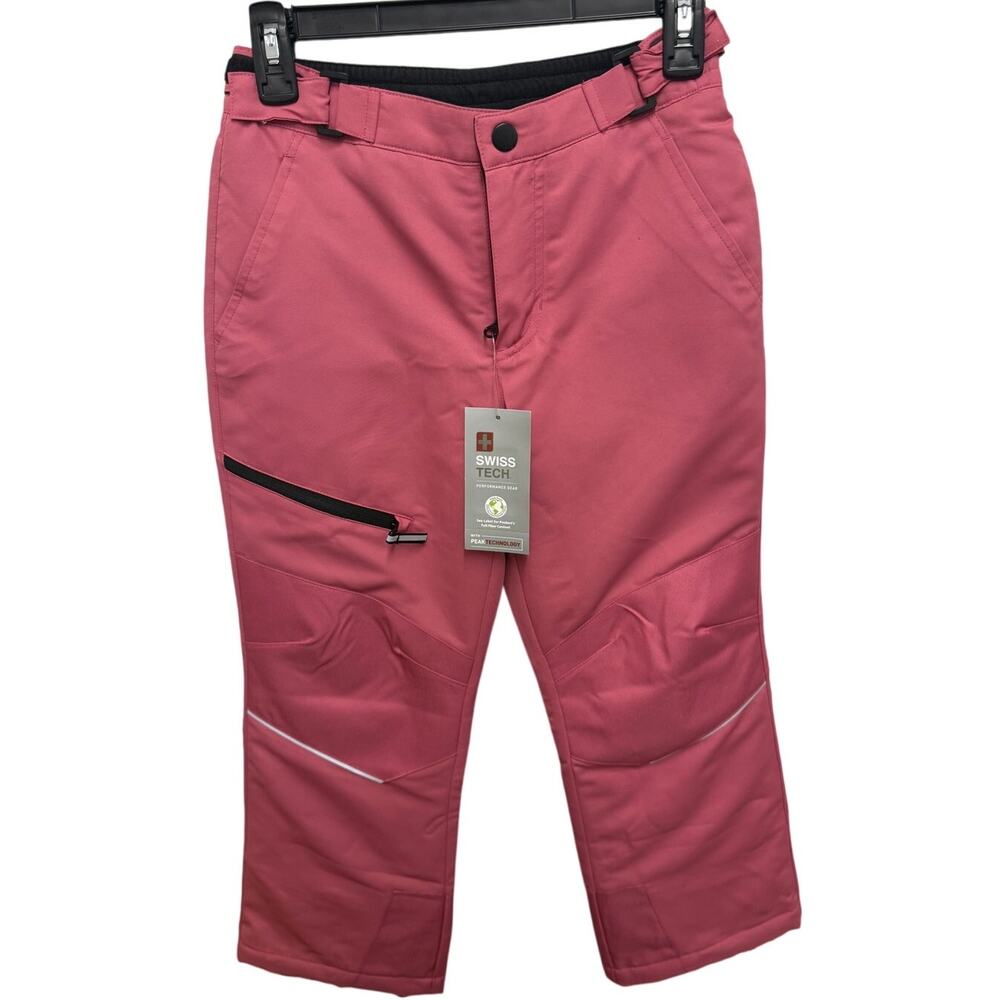 NEW Swiss Tech M 7-8 Snow pants winter ski insulated Pink Girl pocket kids